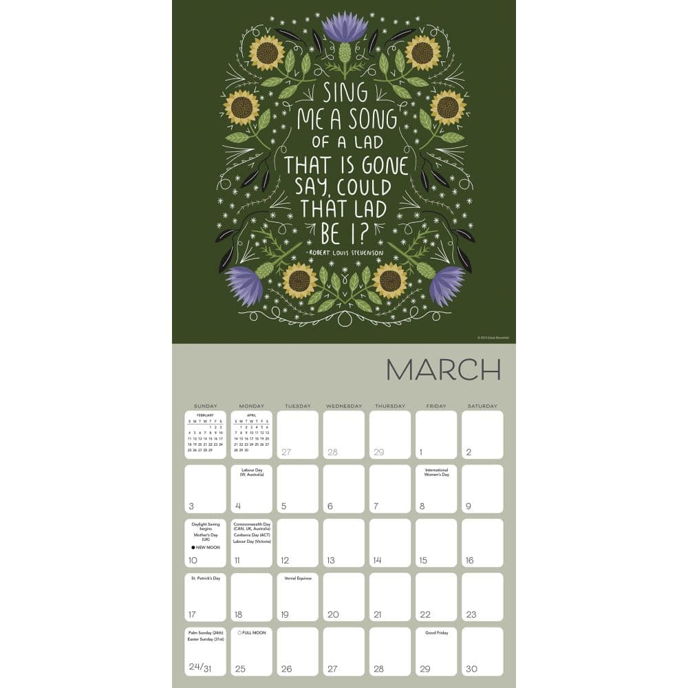 Living An Inspired Year By Bloomfield 2024 Wall Calendar Alternate Image 3