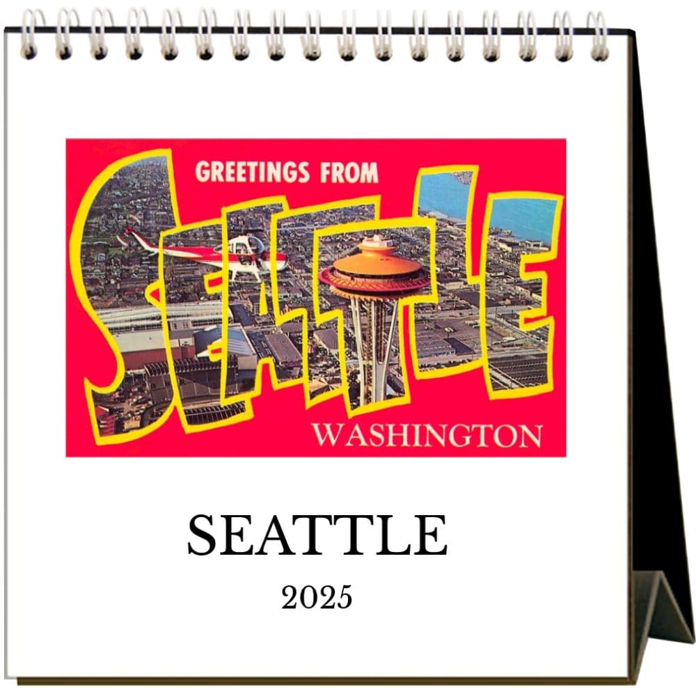 Nostalgic Seattle 2025 Easel Desk Calendar