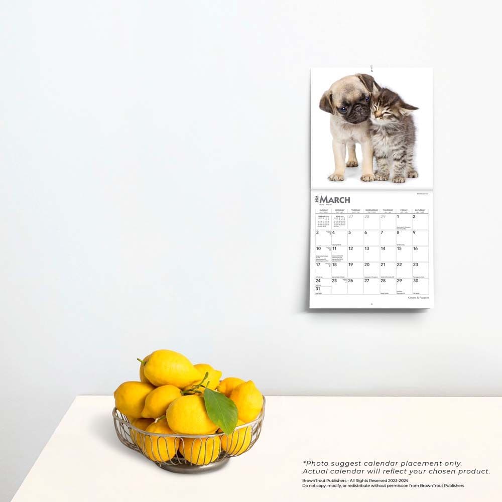 Kittens &amp; Puppies 2024 Mini Wall Calendar Third Alternate Image width=&quot;1000&quot; height=&quot;1000&quot;