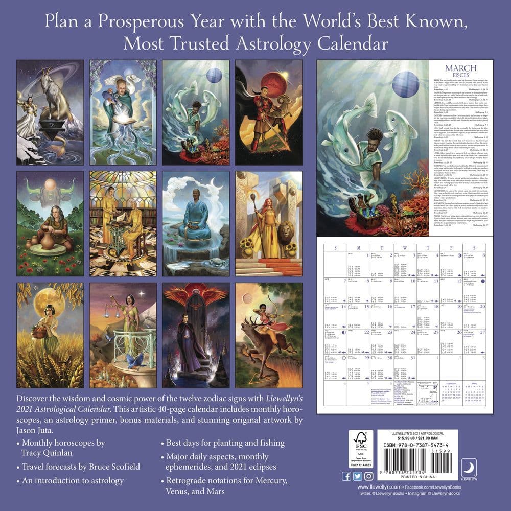 Astrological Wall Calendar - Calendars.com