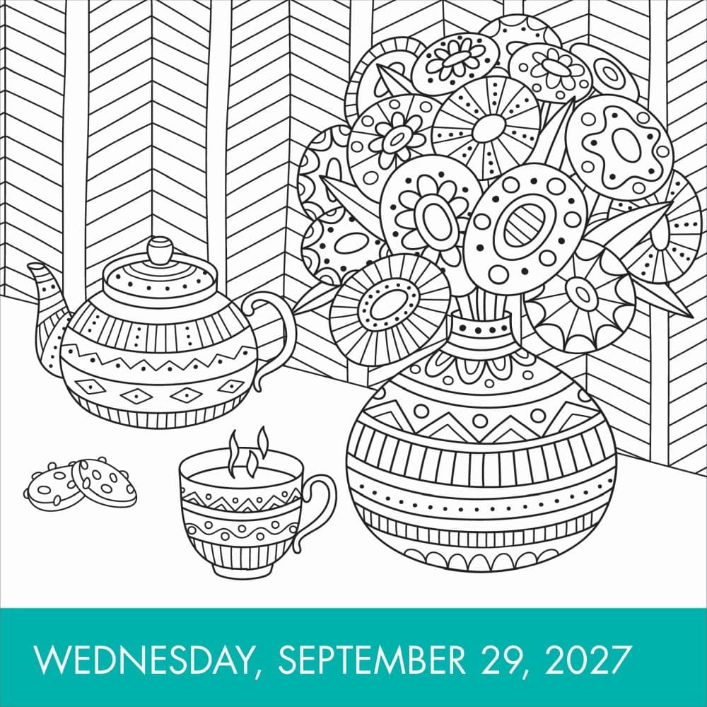 Calm Coloring 2027 Page-A-Day Desk Calendar Fourth Alternate Image
