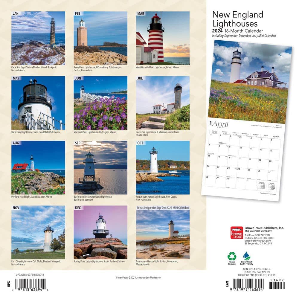 Lighthouses New England 2024 Wall Calendar First Alternate Image width=&quot;1000&quot; height=&quot;1000&quot;