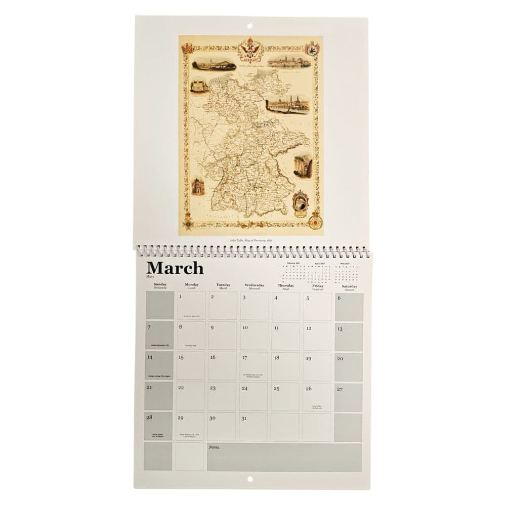Vintage Maps 2027 Wall Calendar Fourth Alternate Image