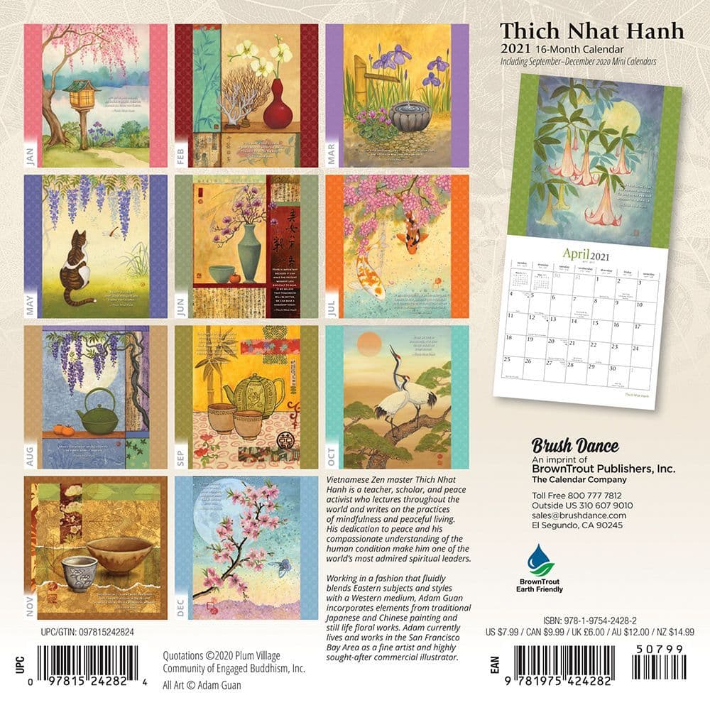 Thich Nhat Hanh Mini Wall Calendar