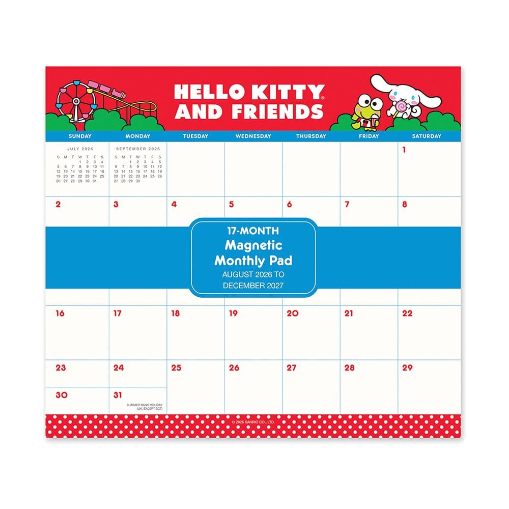 image Hello Kitty &amp; Friends Retro 2027 Magnetic Calendar Main Product Image