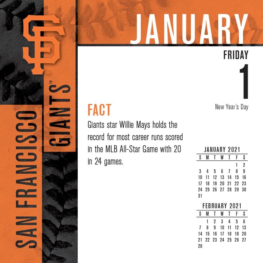 San Francisco Giants Desk Calendar