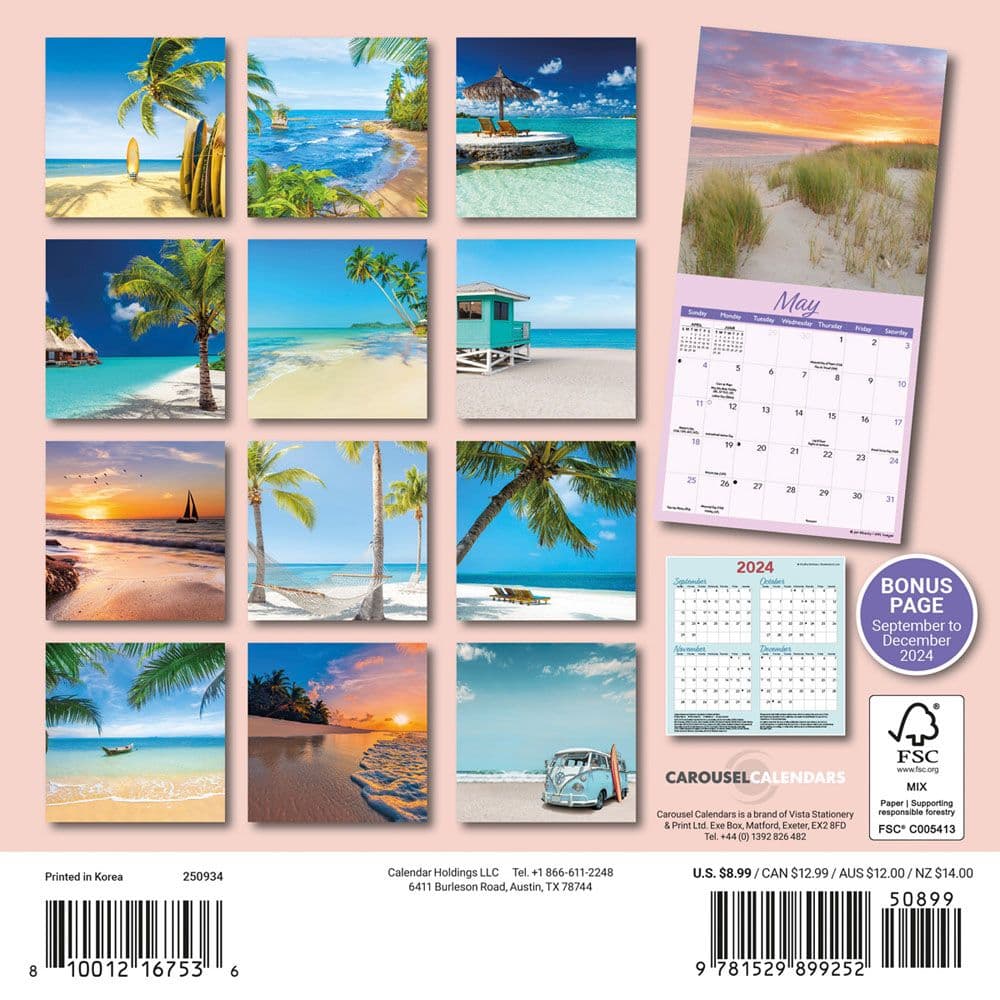 Beaches 2025 Mini Wall Calendar First Alternate Image width=&quot;1000&quot; height=&quot;1000&quot;