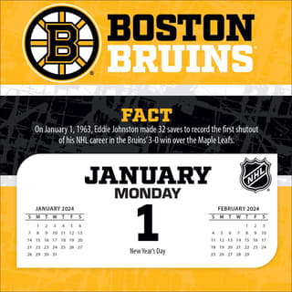 Boston Bruins Calendars, Bruins Year Calendar