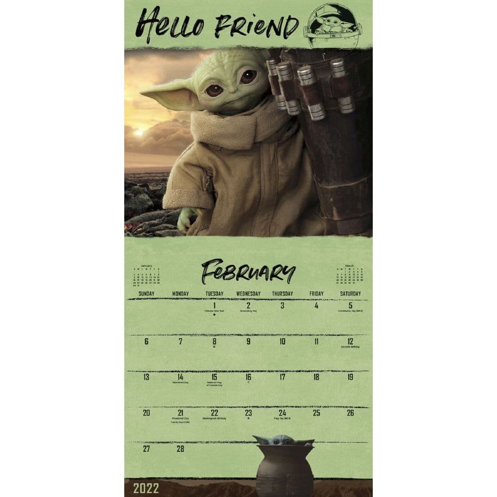 Star Wars Mandalorian The Child Exclusive 2022 Wall Calendar With Collectors Print - Calendars.com