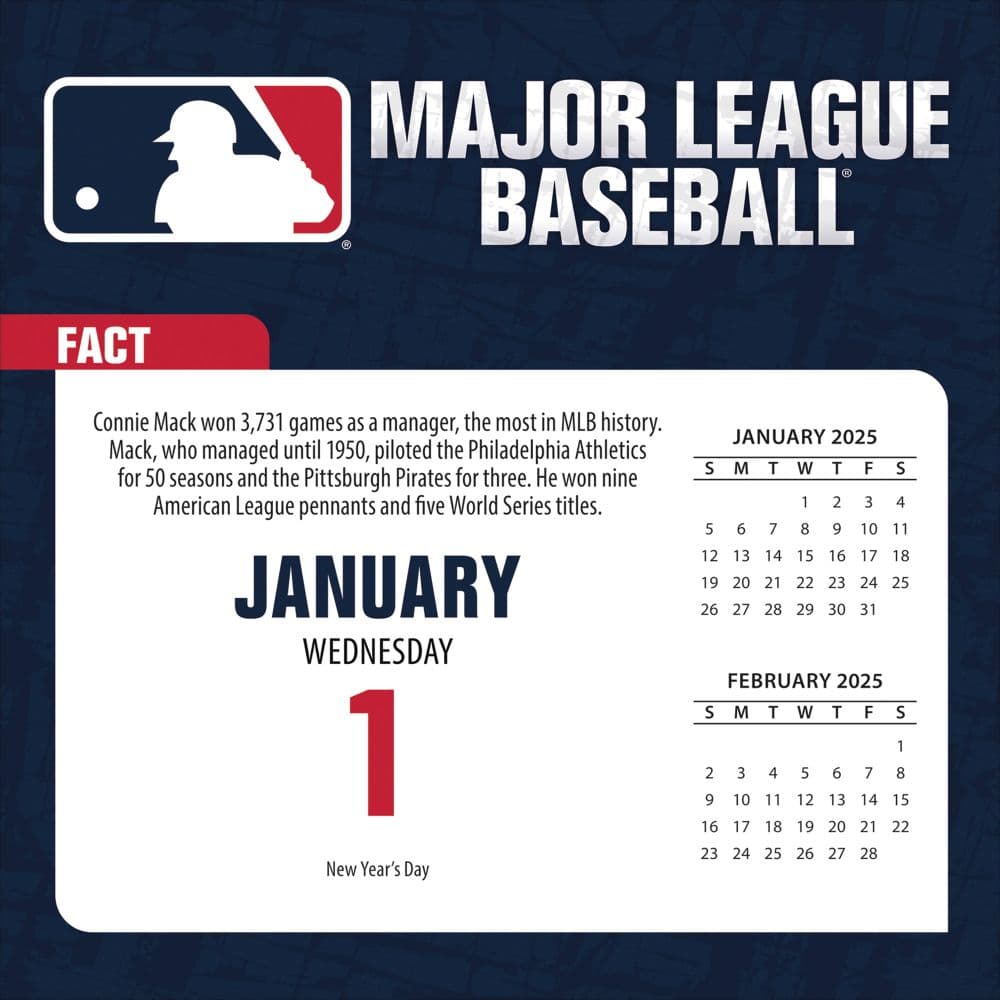 MLB All Team 2025 Desk Calendar First Alternate Image