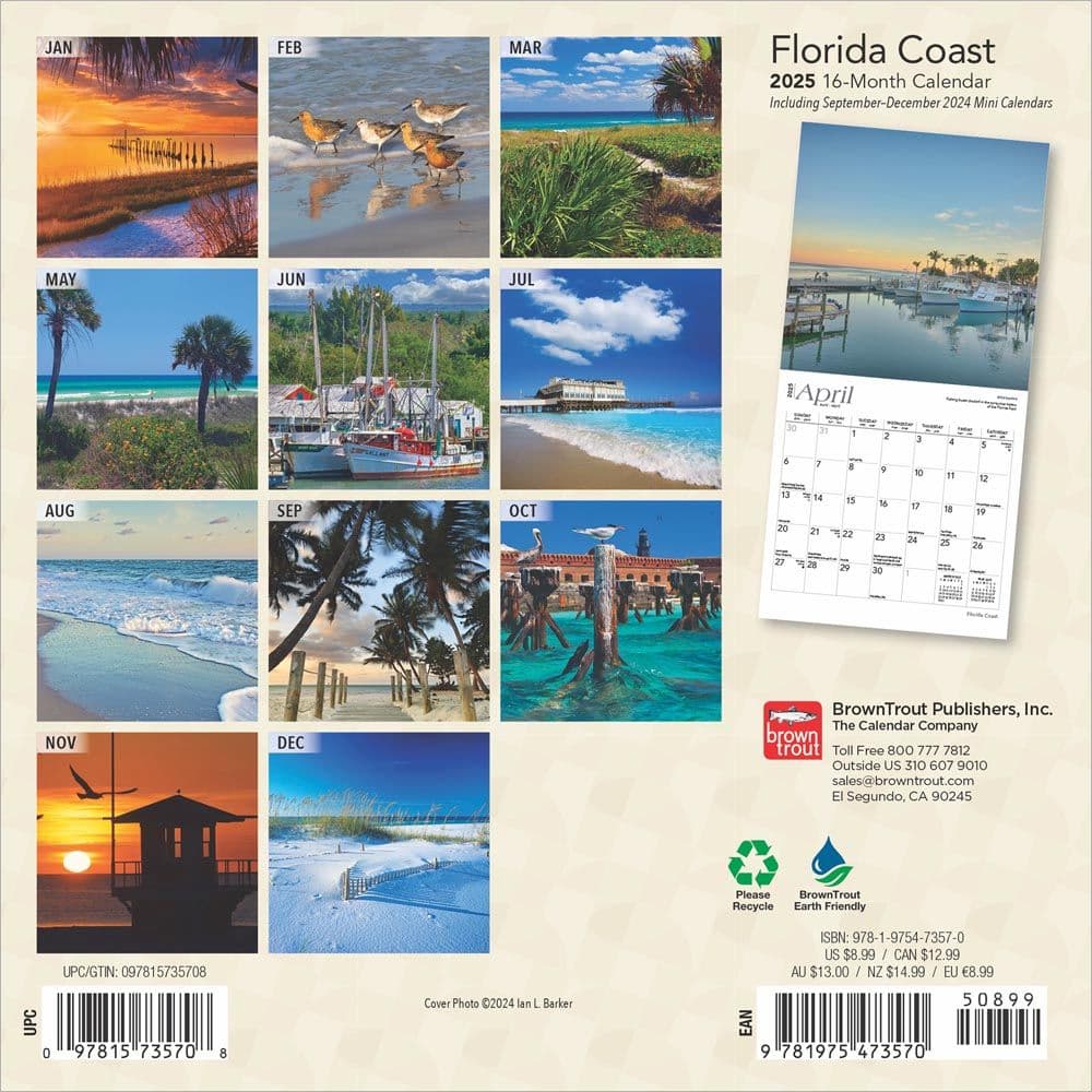 Florida Coast 2025 Mini Wall Calendar First Alternate Image