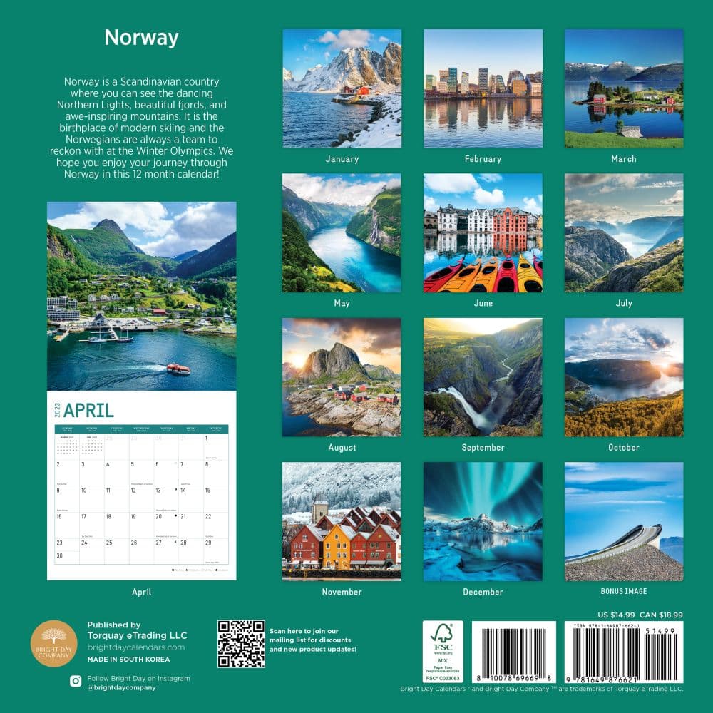 Norway-2023-Wall-Calendar - Calendars.com