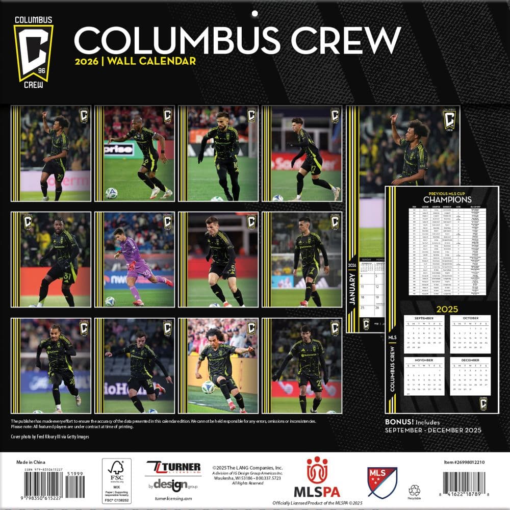 MLS Columbus Crew FC 2026 Wall Calendar First Alternate Image
