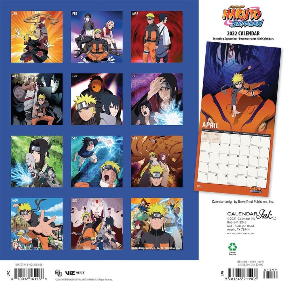 Naruto 2022 Wall Calendar - Calendars.com