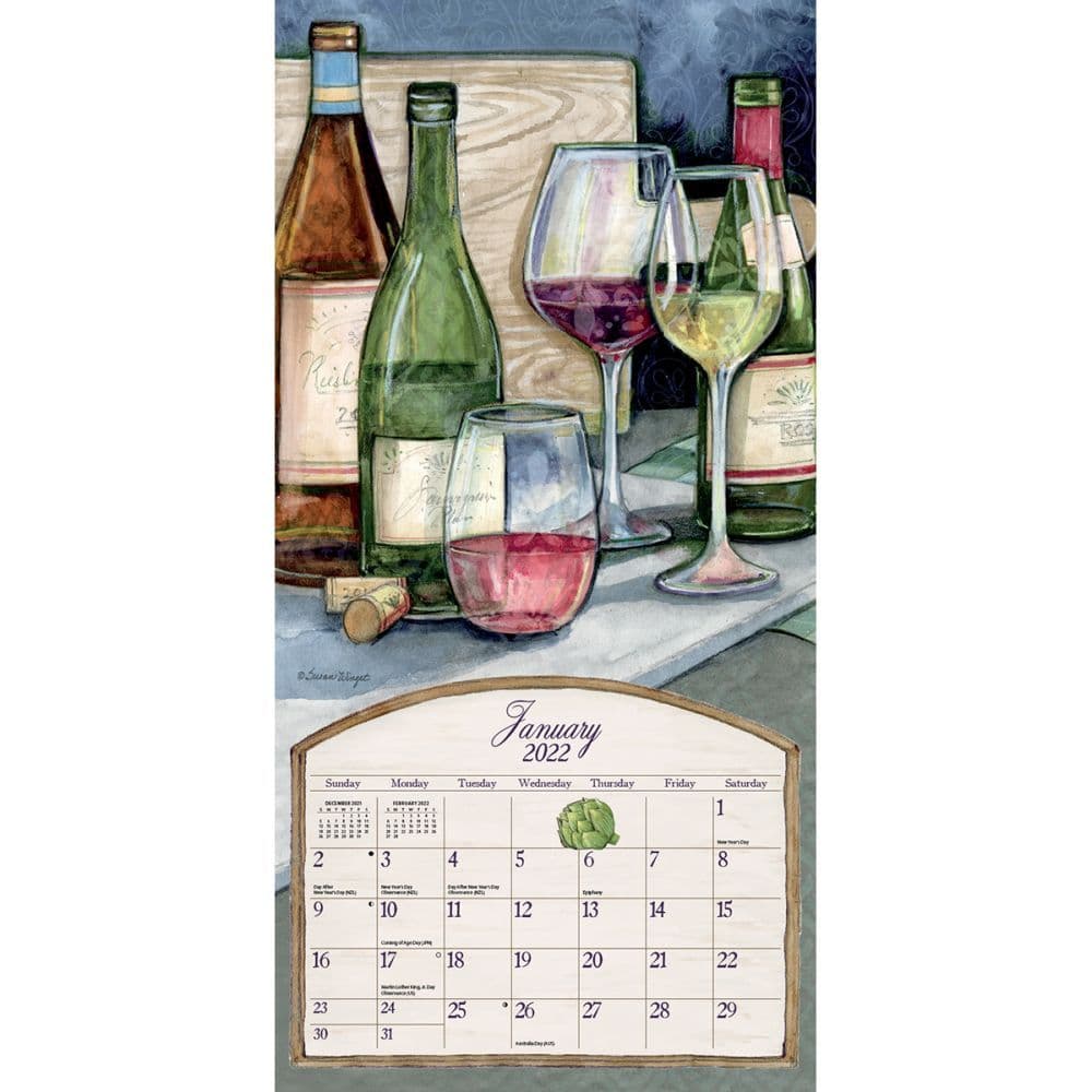 Wine Country 2022 Vertical Wall Calendar