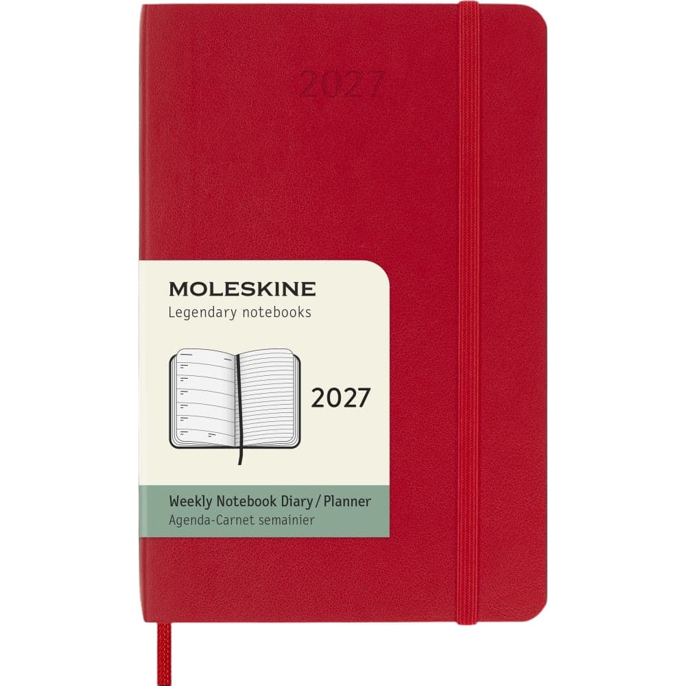 image Moleskine Scarlet Red Pocket Soft Cover 2027 Weekly Planner Main Product Image