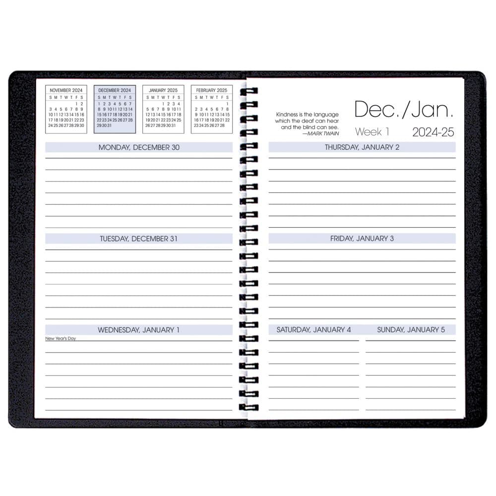 Black Tan Carriage Weekly 2025 Planner Alt1