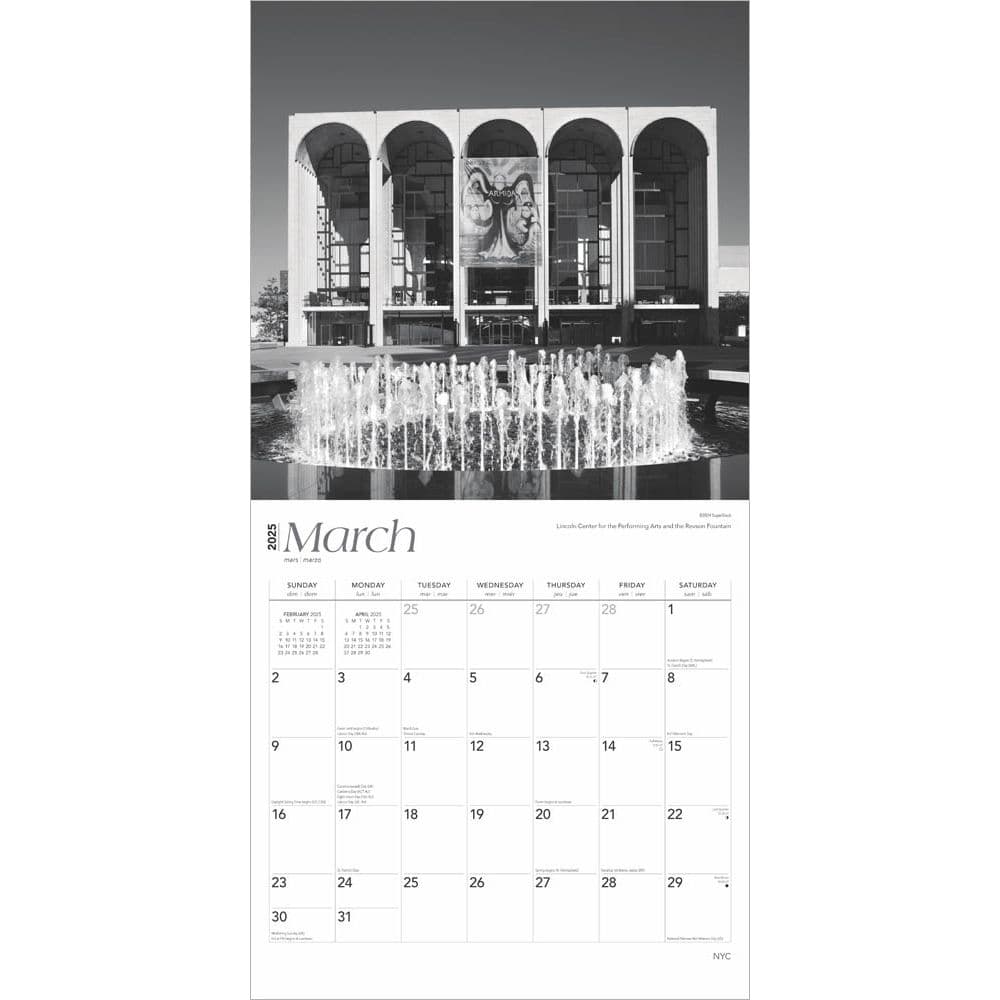 New York City Black and White 2025 Wall Calendar Second Alternate Image