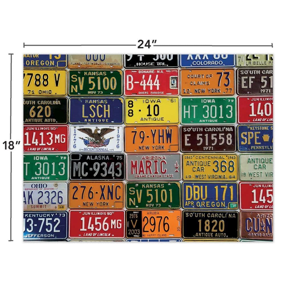 Vintage License Plates 500 Piece Puzzle - Calendars.com