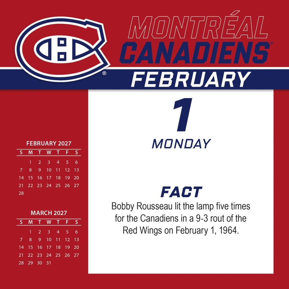 NHL Montreal Canadiens 2027 Desk Calendar Third Alternate Image