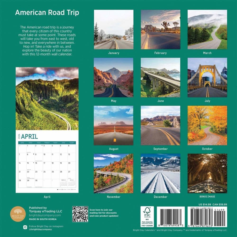American Road Trip 2024 Wall Calendar First Alternate Image width=&quot;1000&quot; height=&quot;1000&quot;