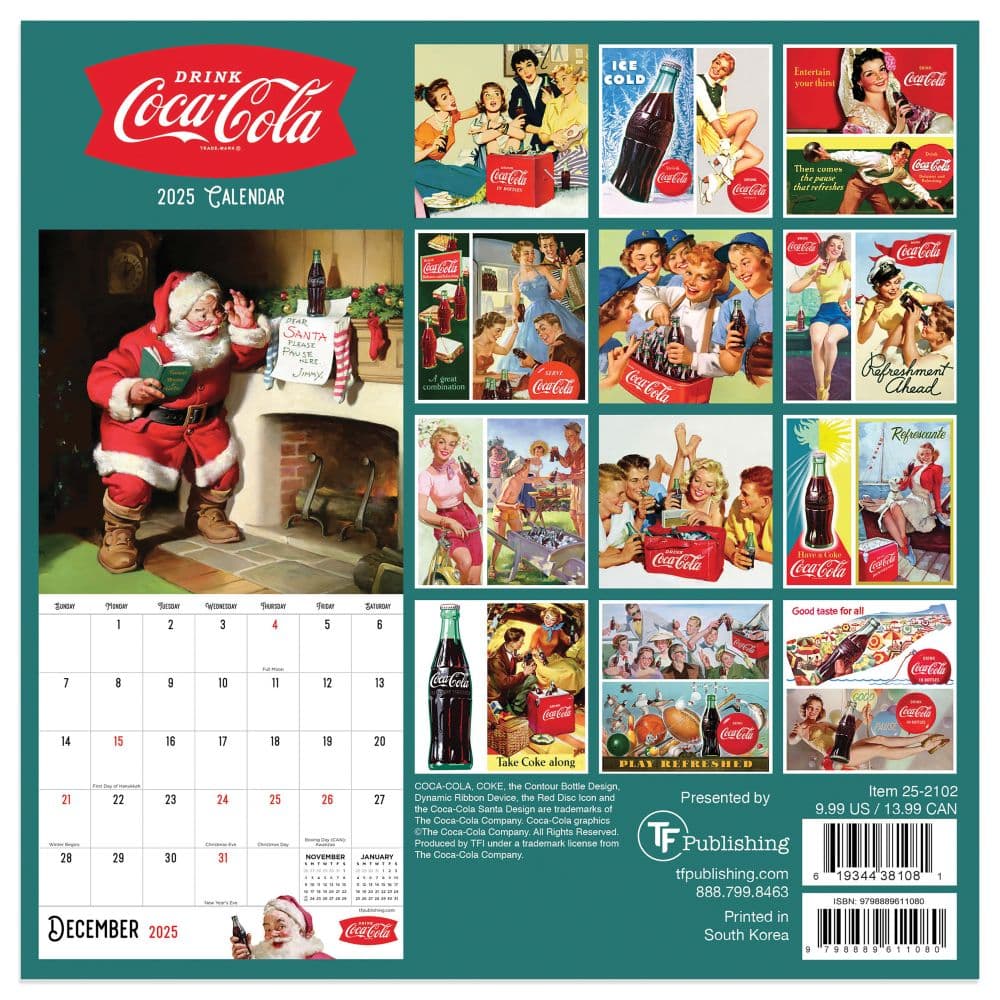 Coca Cola Nostalgia 2025 Mini Wall Calendar First Alternate Image