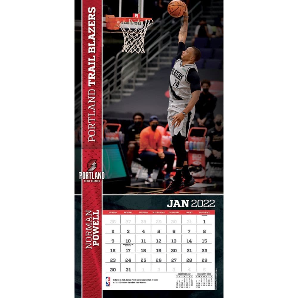 Portland Trail Blazers Schedule 2022 23 Nba Portland Trail Blazers 2022 Wall Calendar - Calendars.com