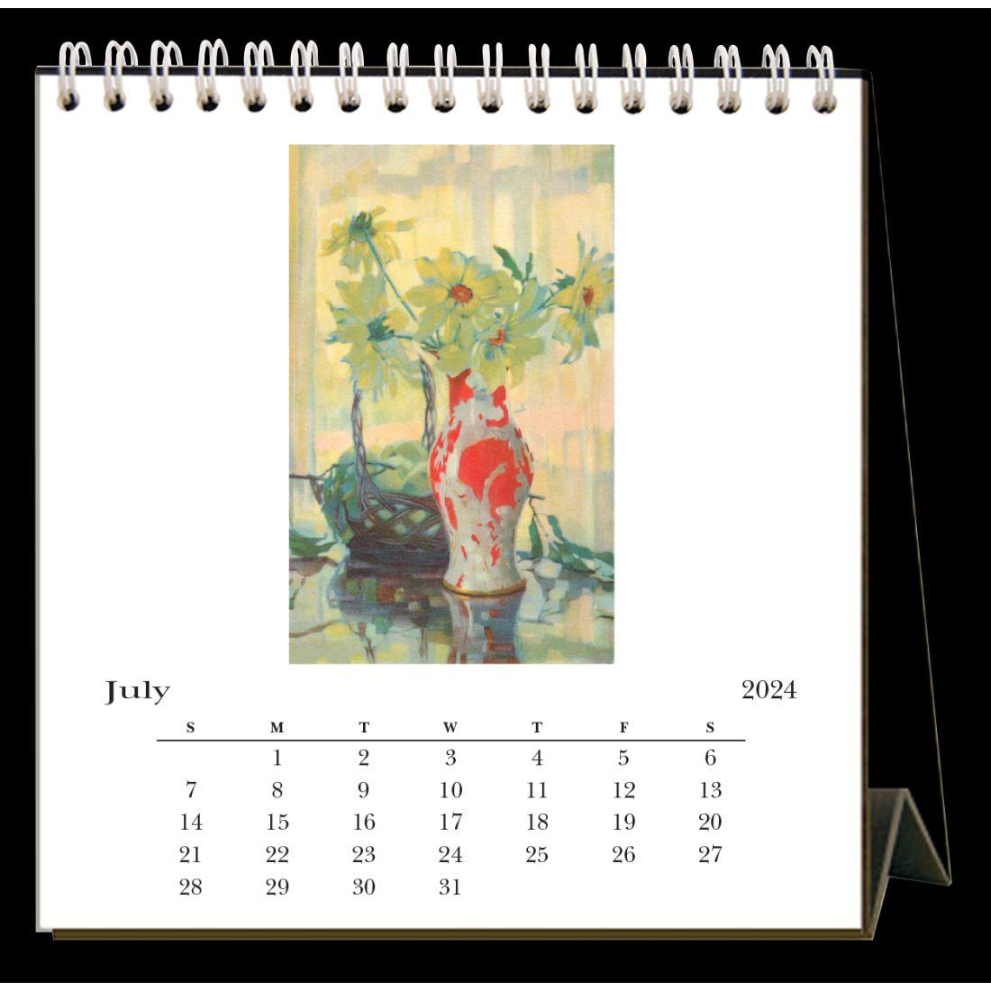 Flowers Nostalgic 2024 Easel Desk Calendar