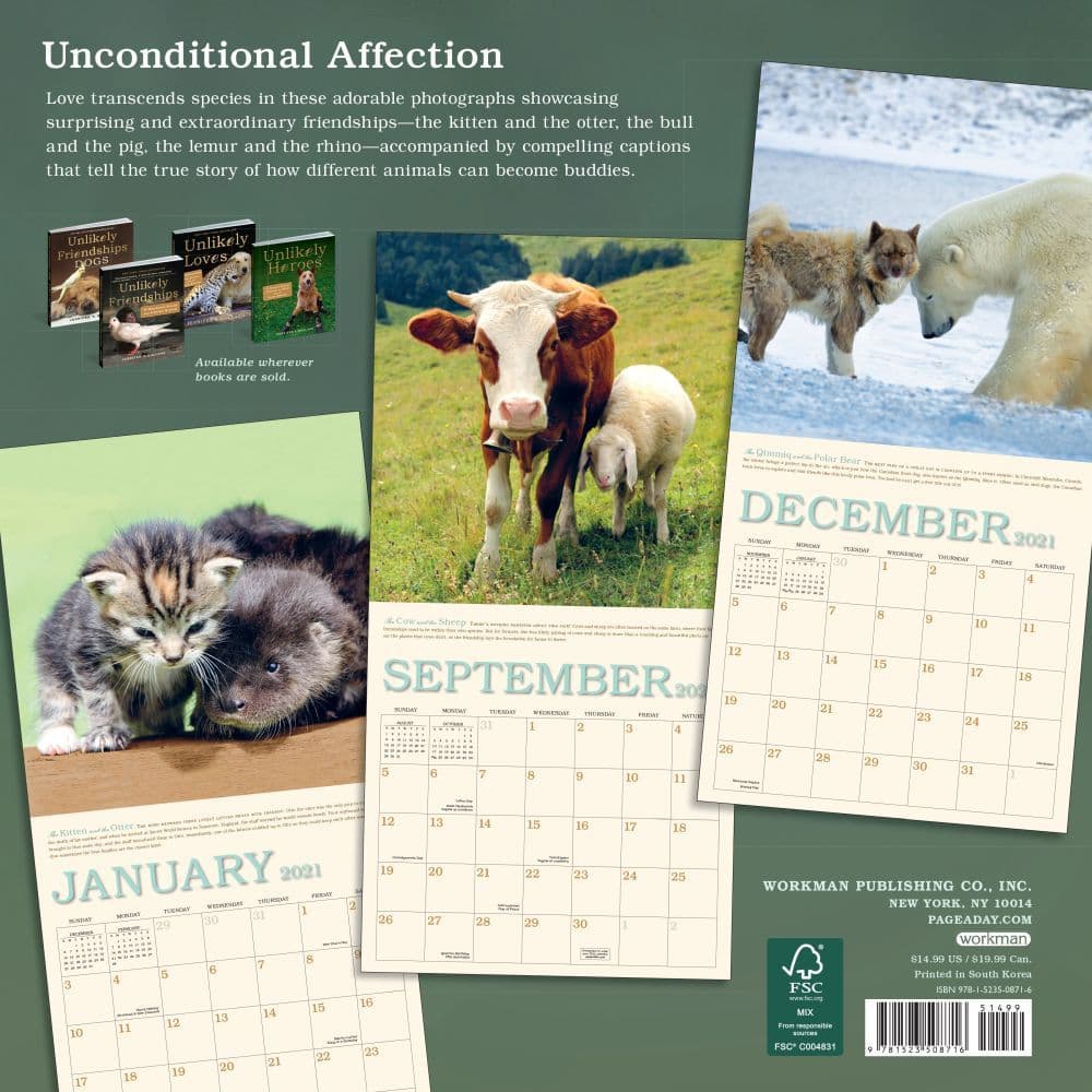 Unlikely Friendships Wall Calendar Calendars Com