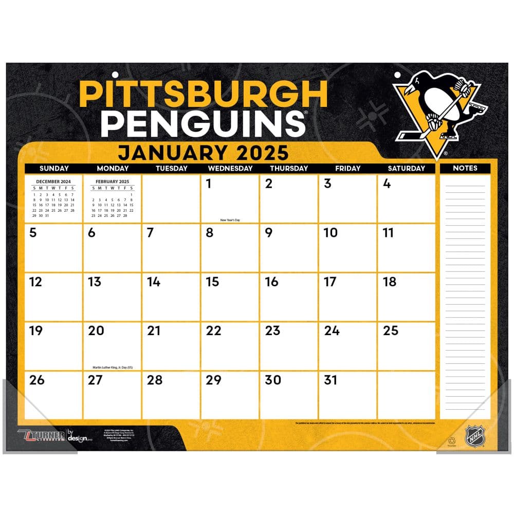 NHL Pittsburgh Penguins 2025 Desk Pad