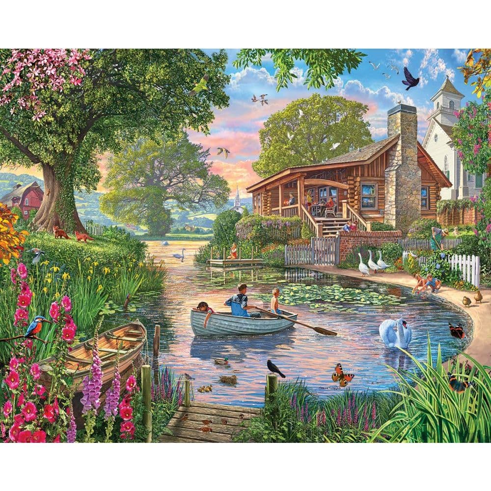 White Mountain Puzzles Peaceful Pond 1000 Piece Puzzle