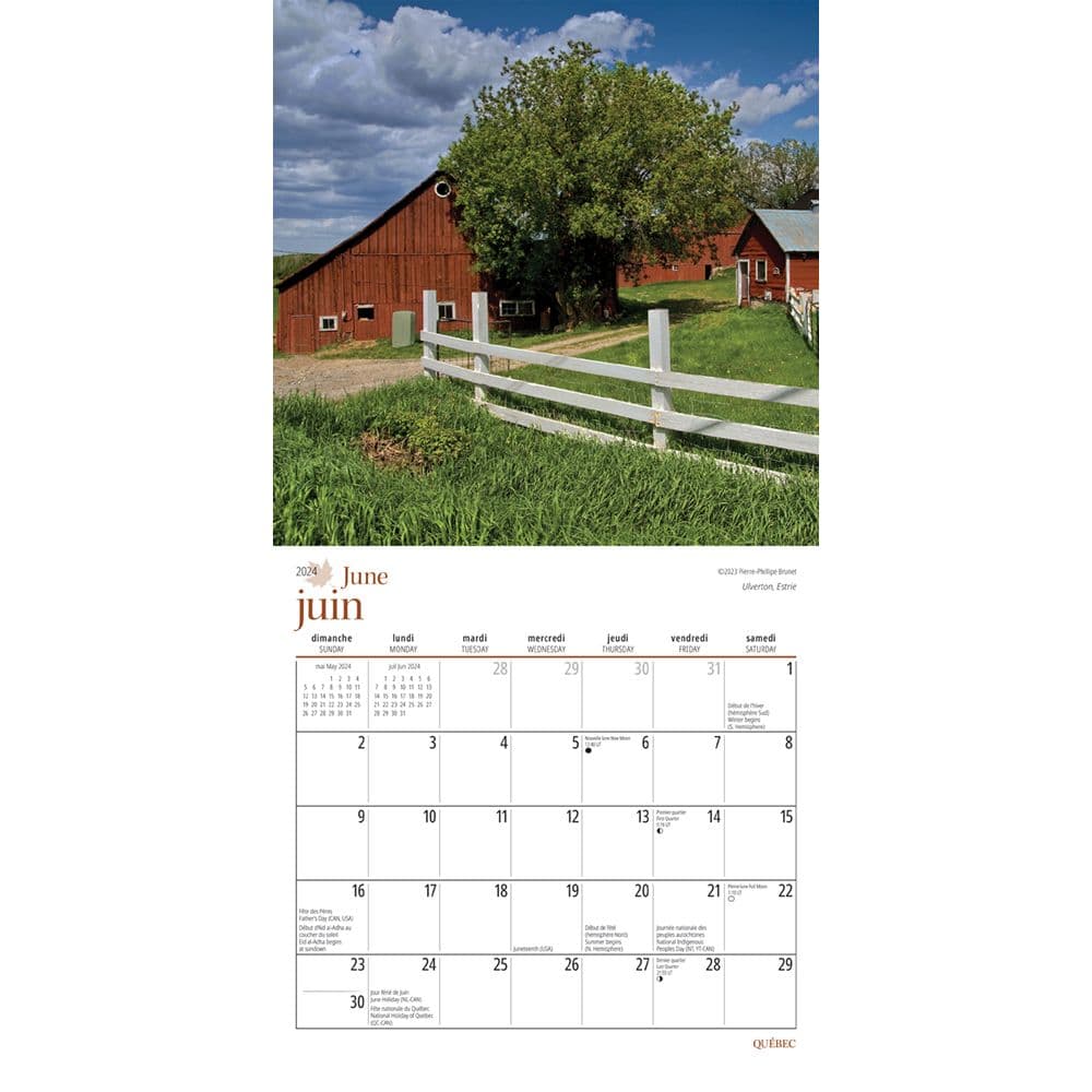 Quebec 2024 Mini Wall Calendar