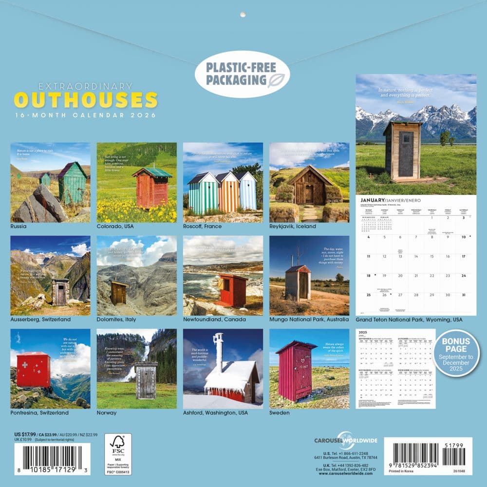 Extraordinary Outhouses 2026 Wall Calendar First Alternate Image