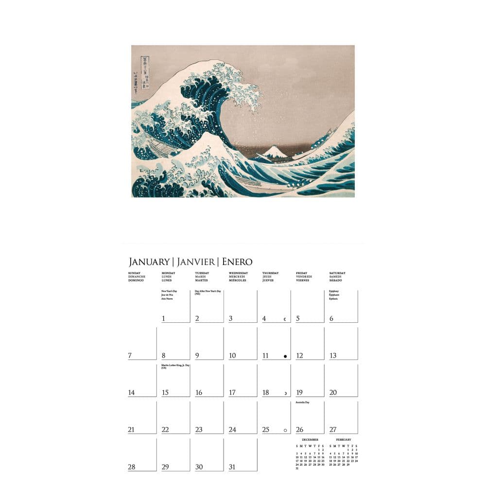 Japanese Woodblock 2024 Wall Calendar