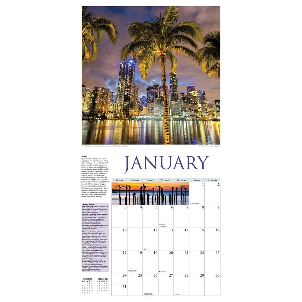 Florida Travel & Events Wall Calendar