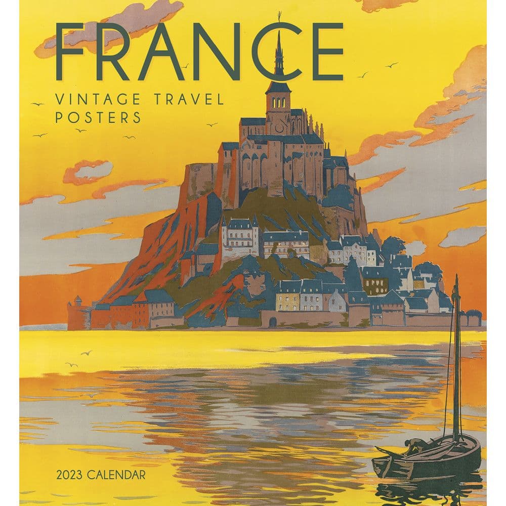 Pomegranate France Vintage Travel Posters 2023 Wall Calendar