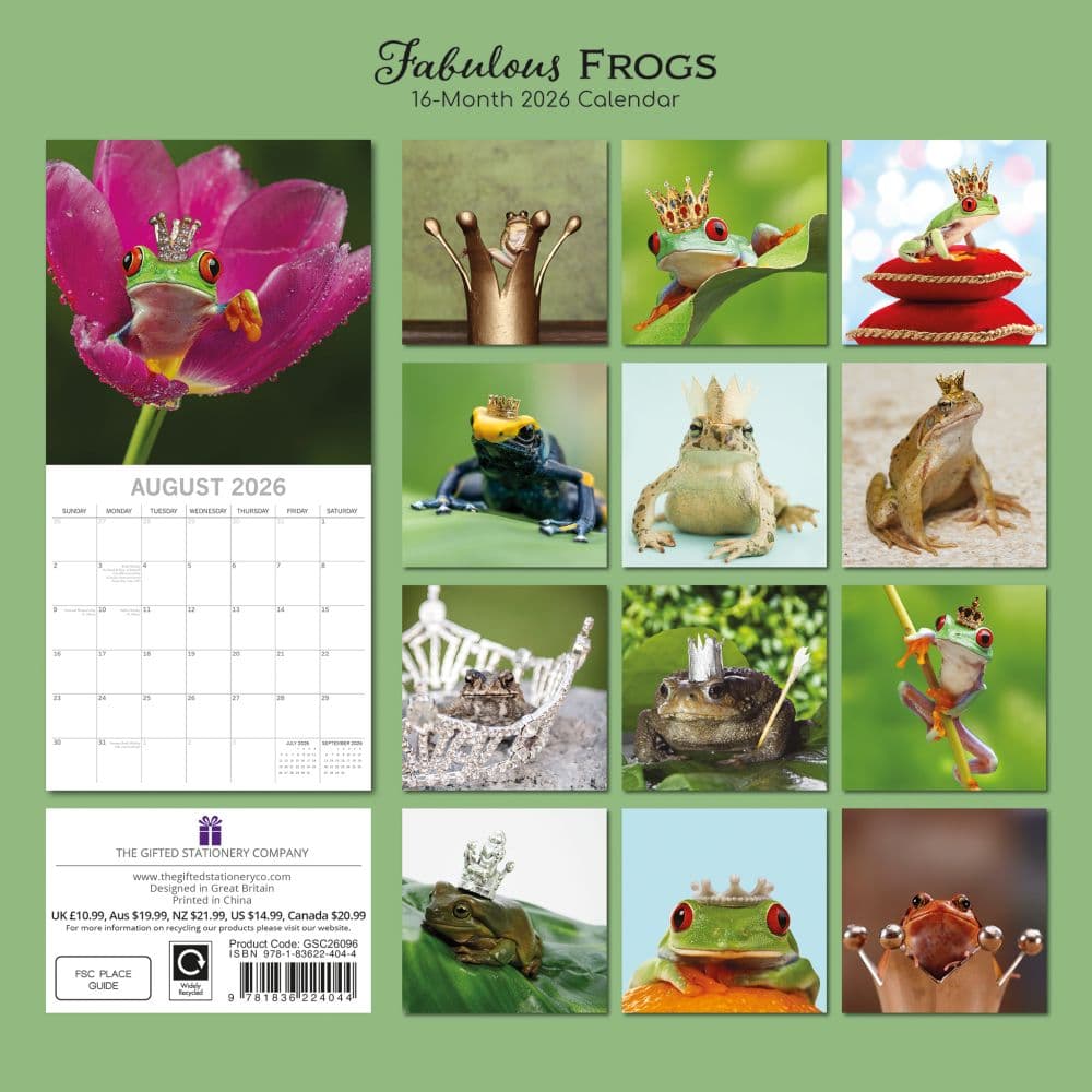 Fabulous Frogs 2026 Wall Calendar First Alternate Image