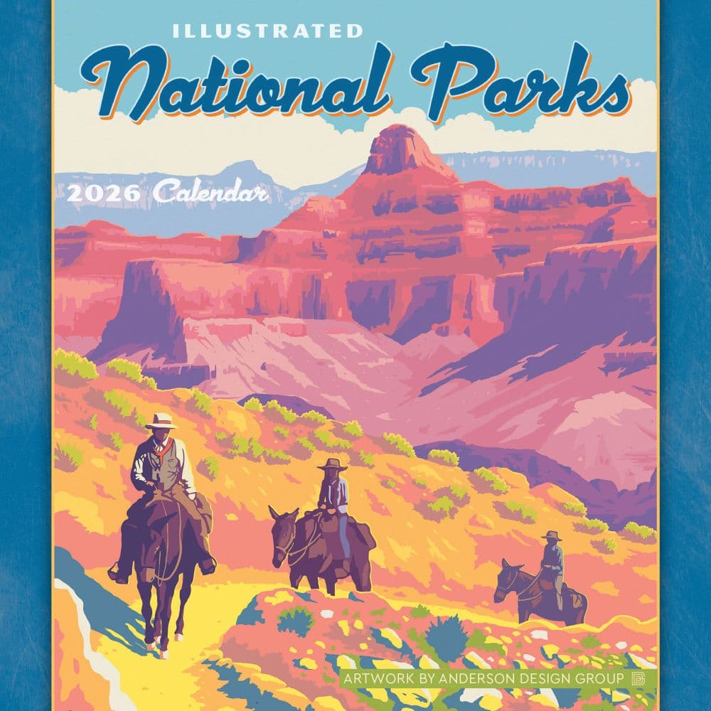 image Illustrated National Parks 2026 Mini Wall Calendar_Main Image