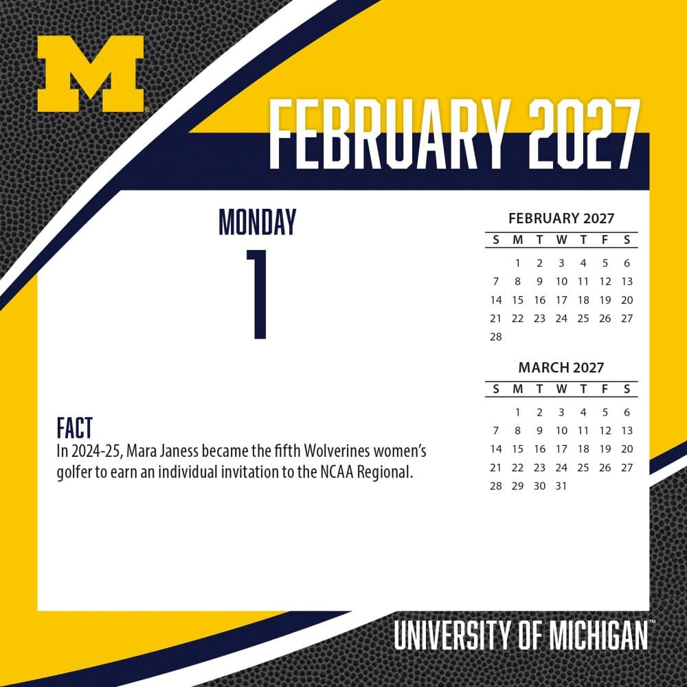 Michigan Wolverines 2027 Desk Calendar Third Alternate Image