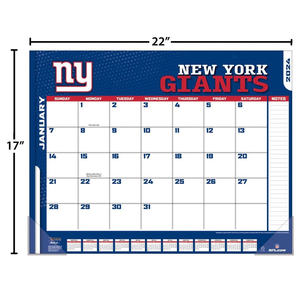 NFL New York Giants 2024 Desk Pad Fourth Alternate Image width=&quot;1000&quot; height=&quot;1000&quot;