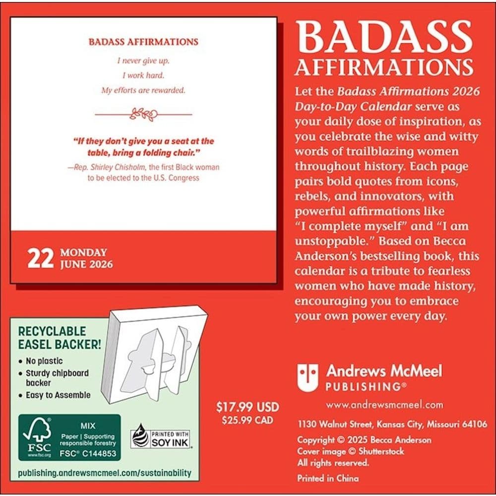 Badass Affirmations 2026 Desk Calendar First Alternate Image