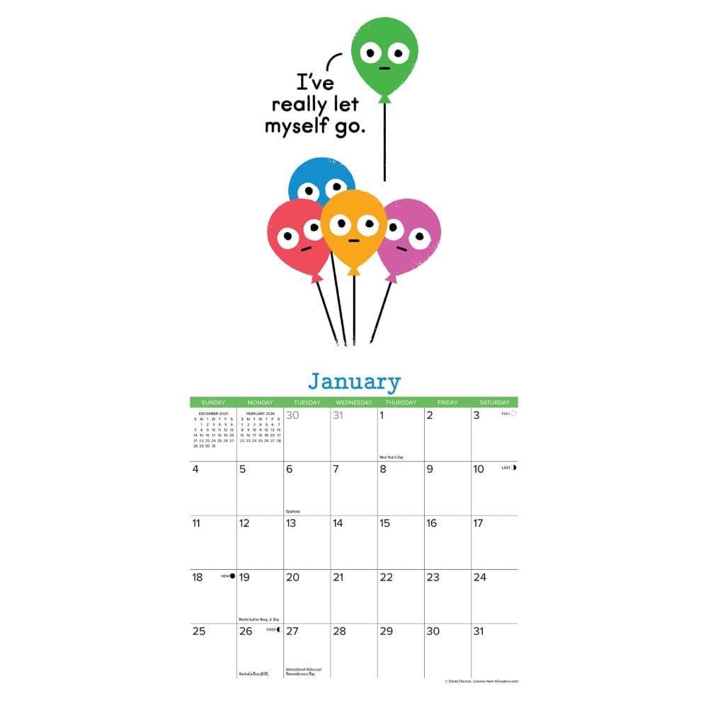 The Art of David Olenick 2026 Mini Wall Calendar Second Alternate Image