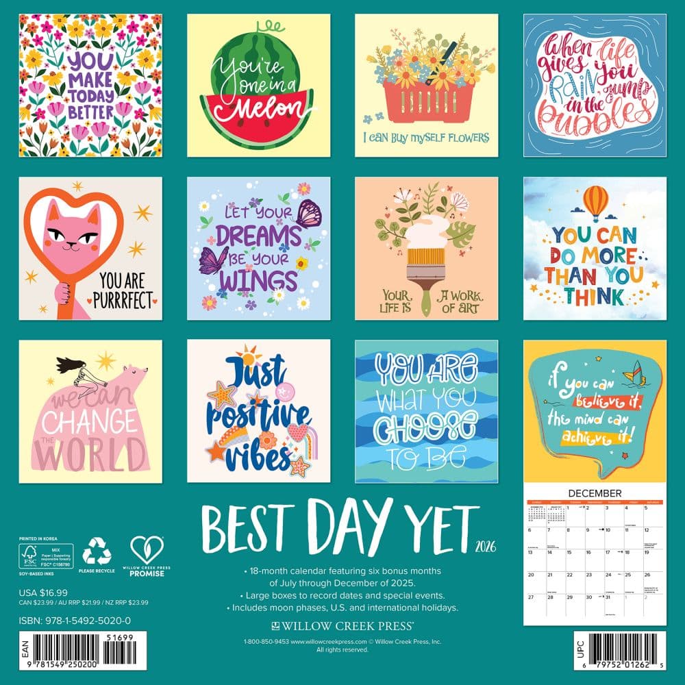 Best Day Yet 2026 Wall Calendar First Alternate Image