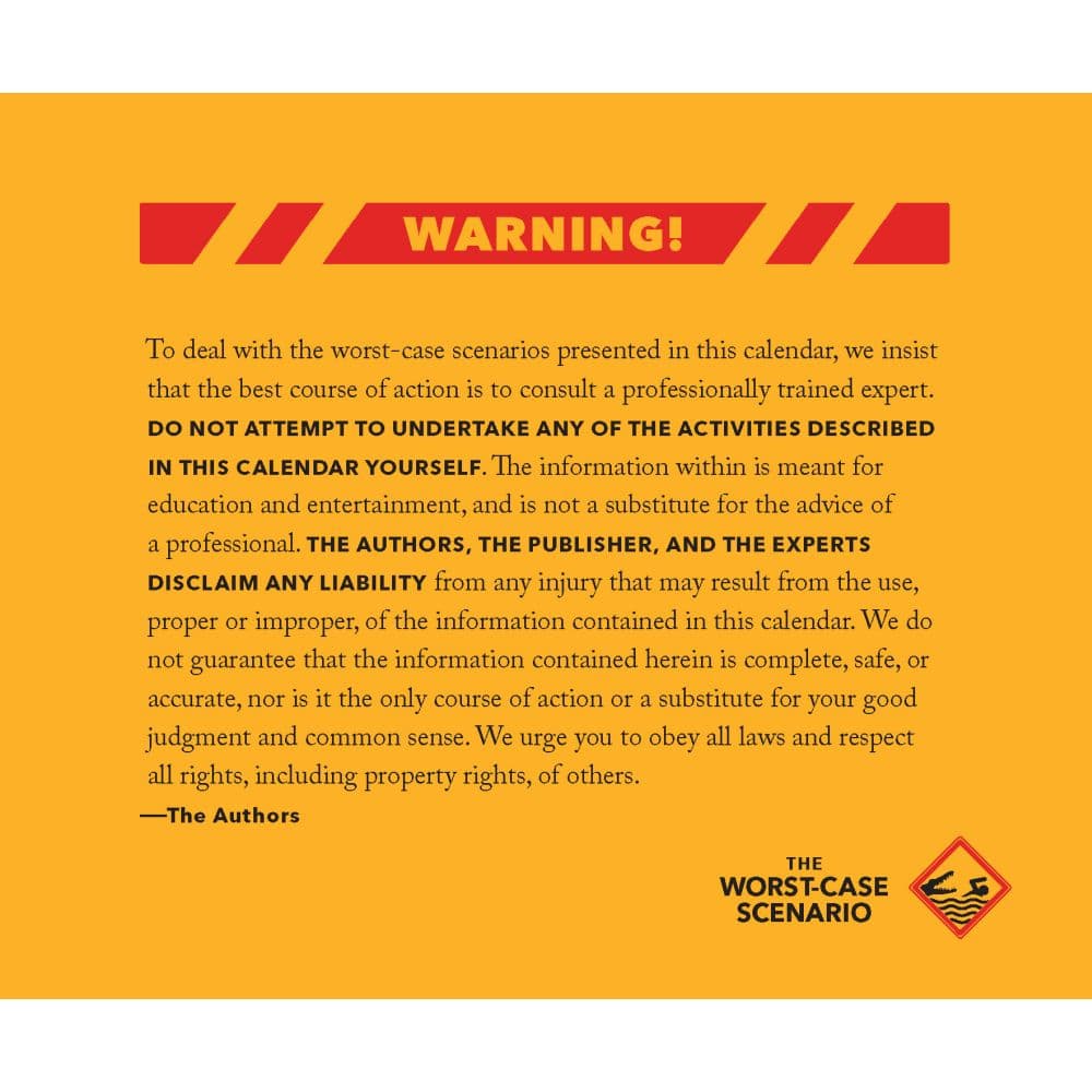 Worst Case Scenario Survival 2026 Desk Calendar First Alternate Image