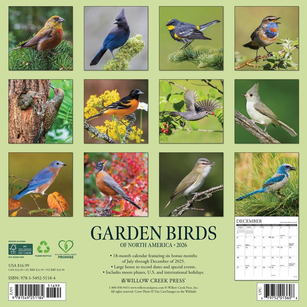 Garden Birds 2026 Wall Calendar First Alternate Image