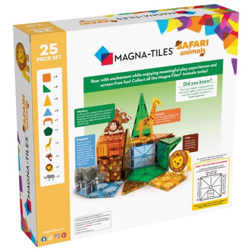 Magna-tiles 25 Piece Safari Animals Set Fourth Alternate Image