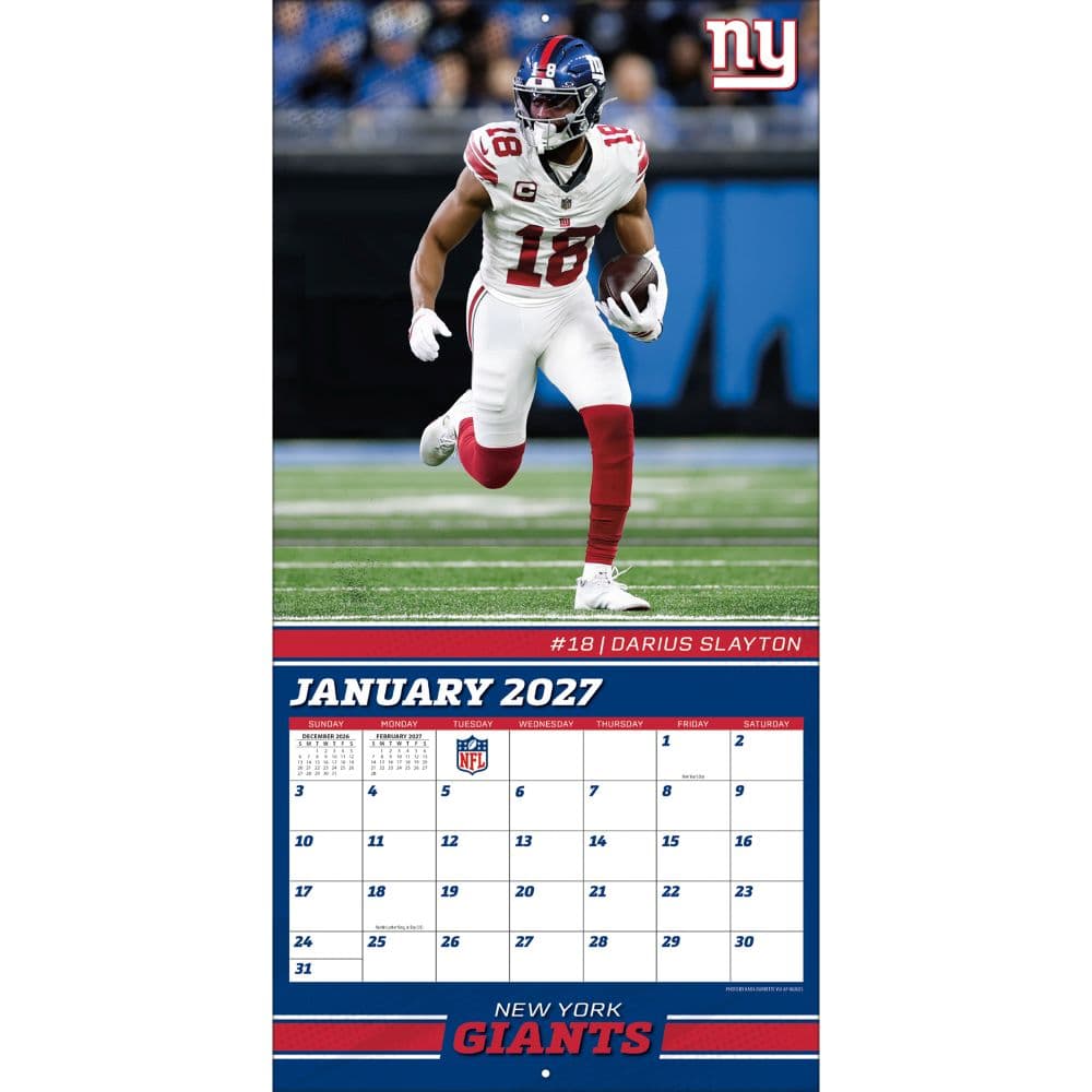 NFL New York Giants 2027 Wall Calendar Third Alternate Image