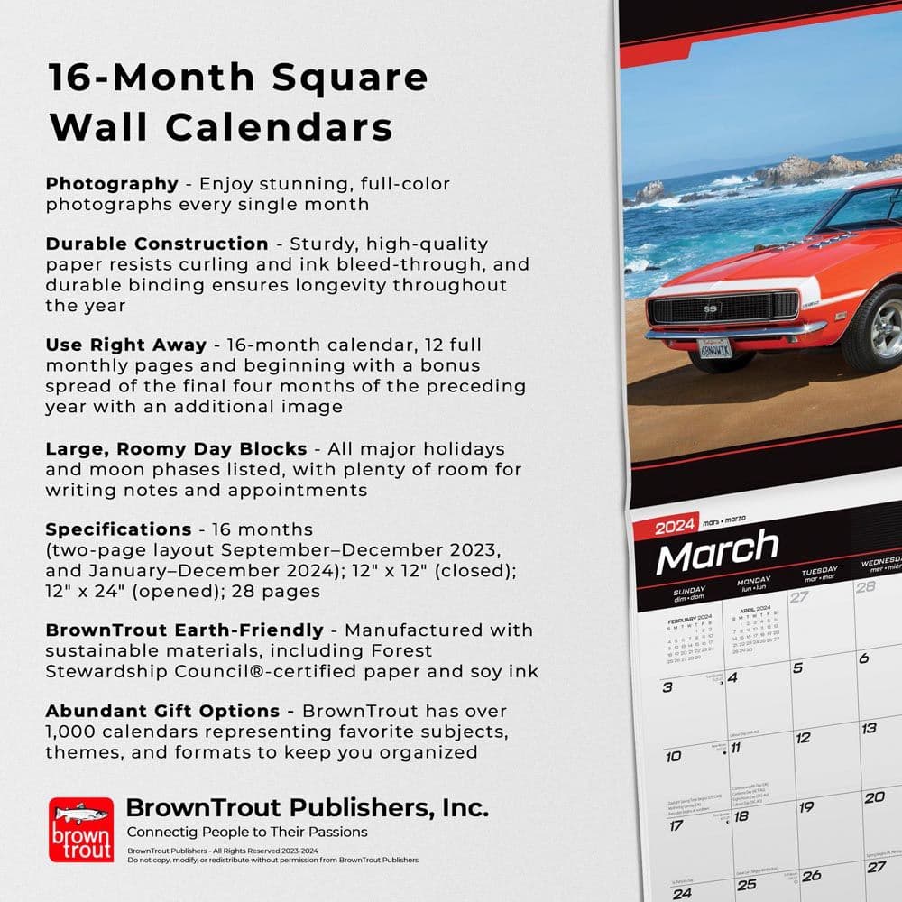 Camaro 2024 Wall Calendar