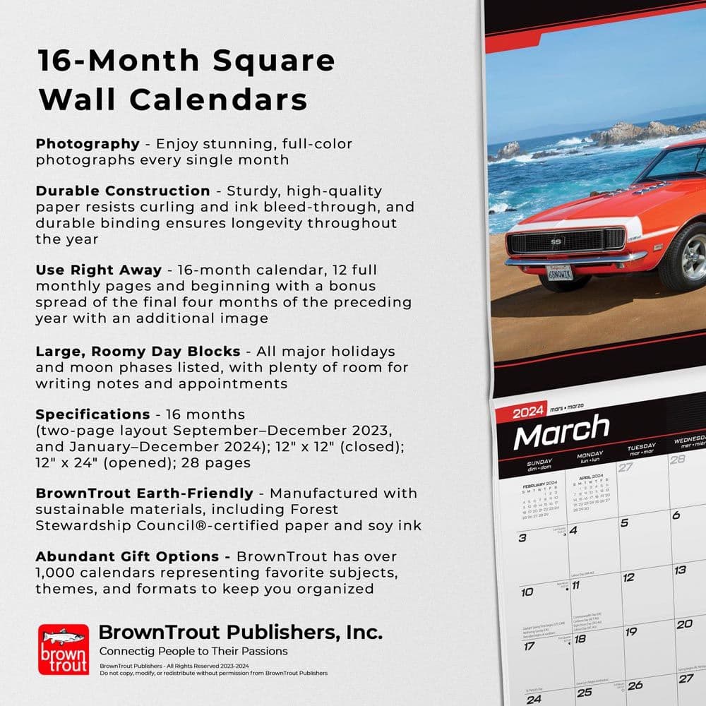Camaro 2024 Wall Calendar Alternate Image 4