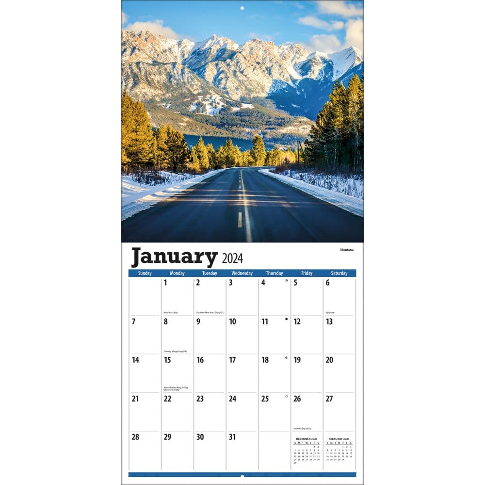 Americas Backroads 2025 Wall Calendar